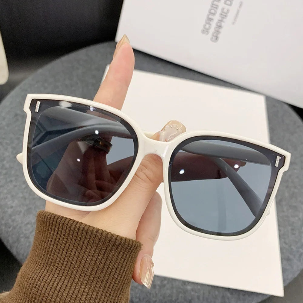 Korean Style Fashion Large Frame Square UV Protection Sun Glasses for Women Glass Personality Sunglasses Unisex