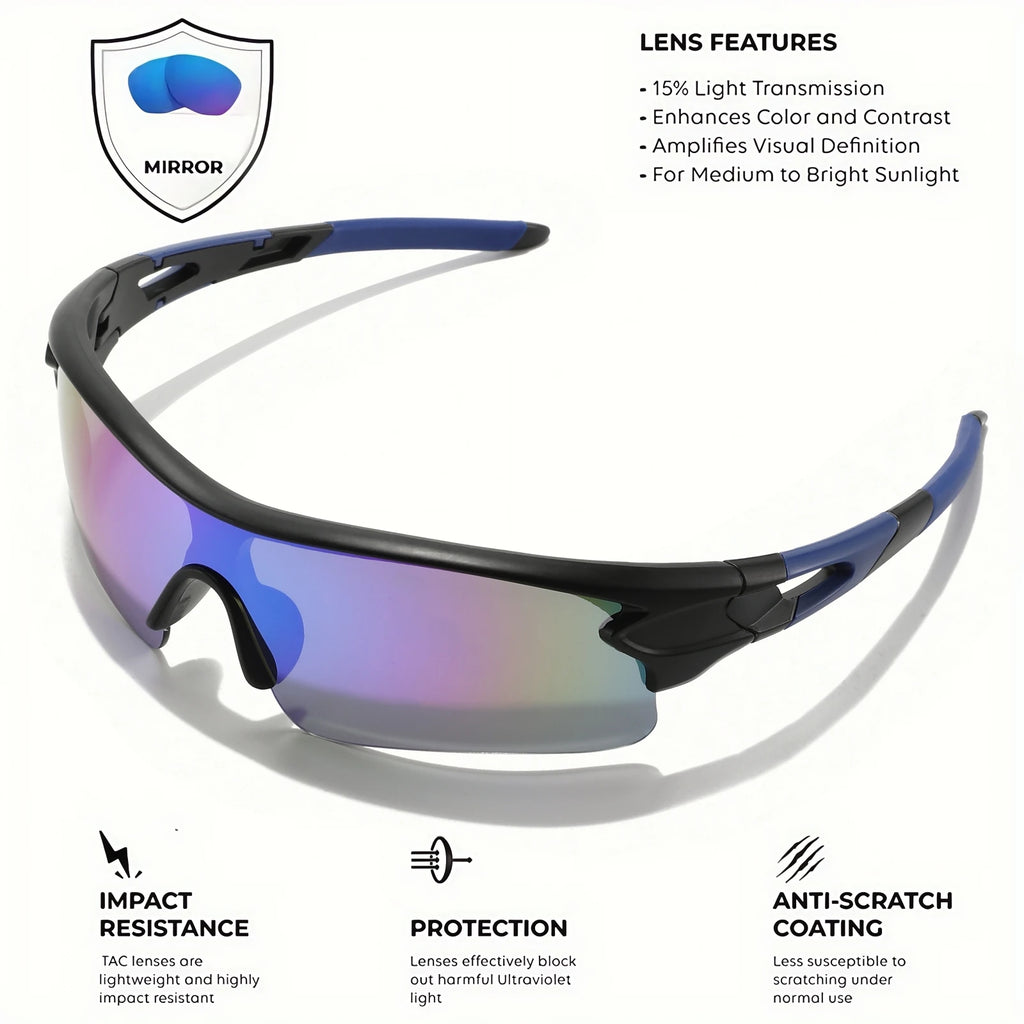 New Fashion Colorful Sports Sunglasses - One-Piece Wraparound Lens, UV400 for Running, Cycling & Outdoor