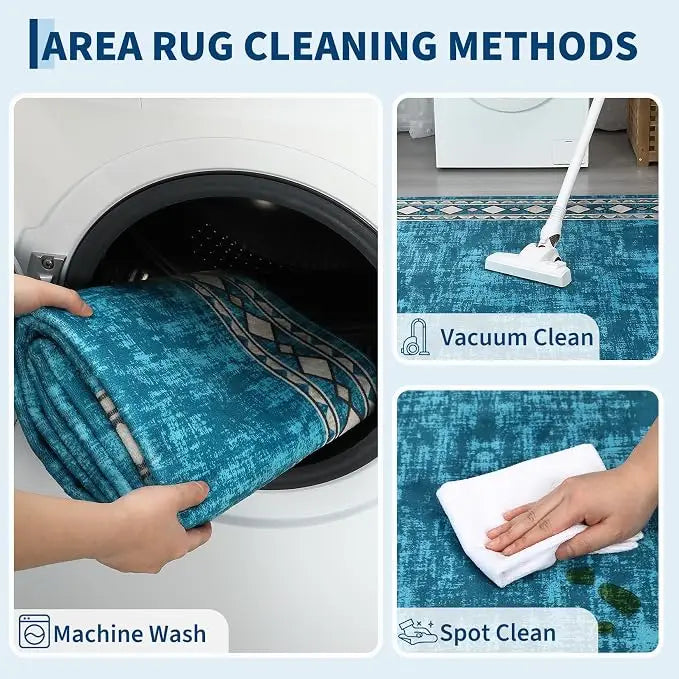 Runner Rug Modern Bordered Hallway Runner Rug, Washable Area Rug Stain Resistant Non-Slip Carpet Minimalist Border Floor Cover Entryway Rug for Laundry Kitchen