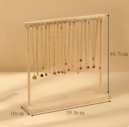 Jewelry Organizer Display Stand Wood Necklace Hanging Countertop Rack for Chains Earrings Bracelets Showcase Storage Rack