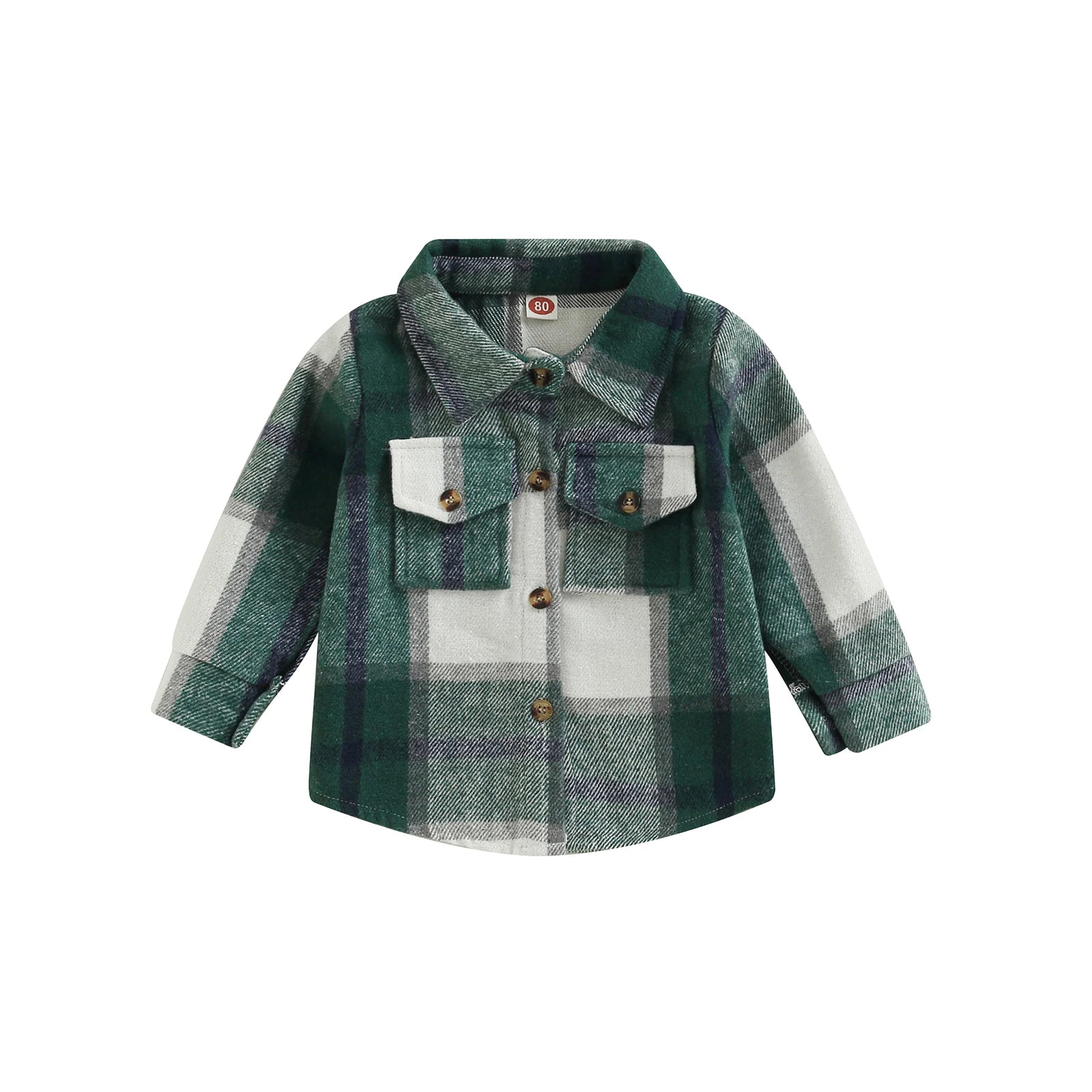 Toddler Baby Boy Girl Plaid Shirt Jacket Outfits Button Down Cardigan Kids Long Sleeve Coat Tops Fall Clothes