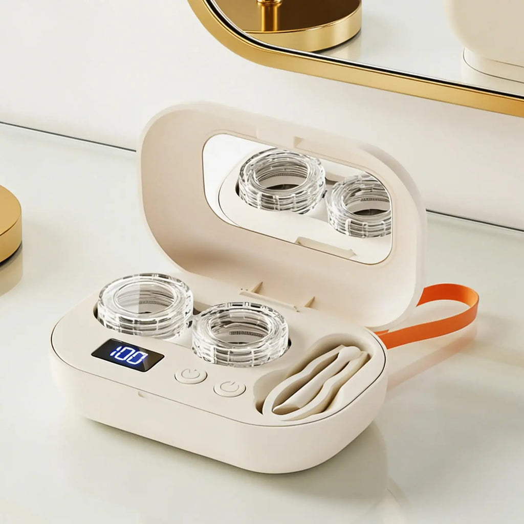 Contact Lens Cleaner High Frequency Vibration Contact Lens Cleaning Case Ultrasonic Electric Daily Supplies for Gym Sports
