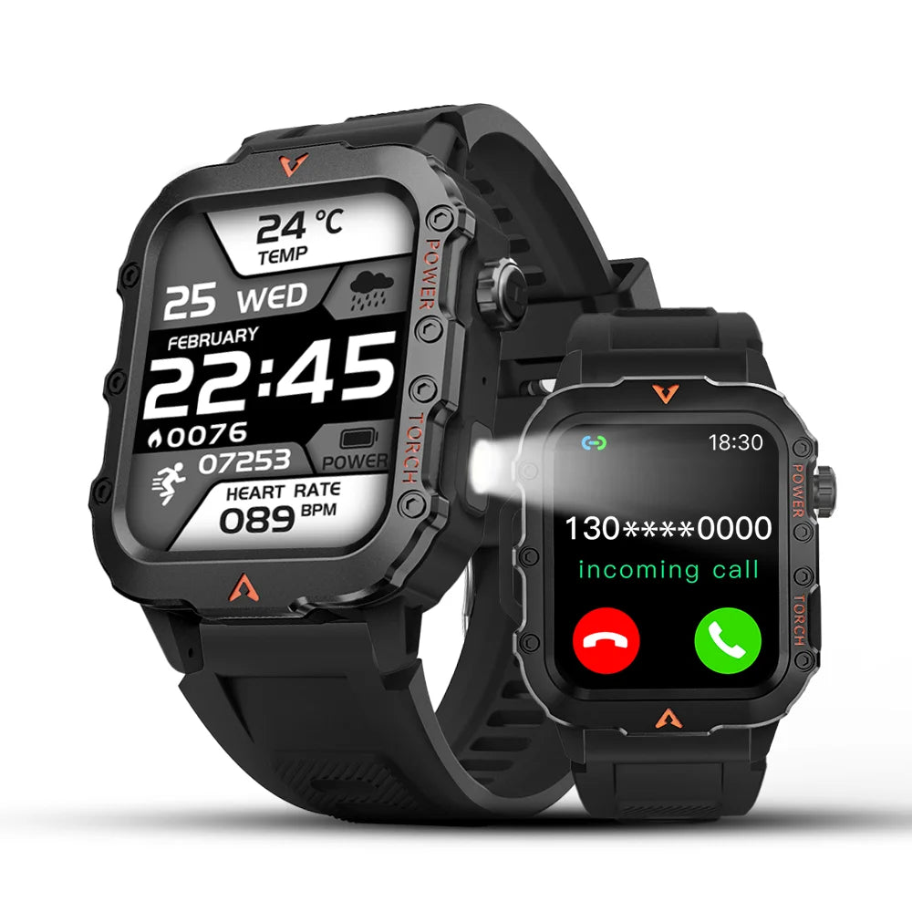 G.L Wear New Smartwatch for Outdoor Sports with LED Light Bluetooth Calling Activity Sleep Tracking Fitness Monitor