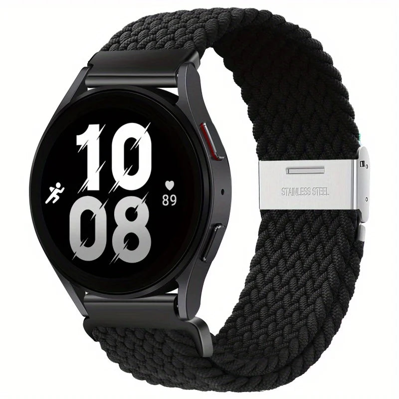 22mm 20mm Nylon Strap For Samsung Galaxy Watch 6 5 4/Gear S3 Magnetic Buckle Metal Adjustment Band For Huawei IWatch 4 GT2/3 Pro