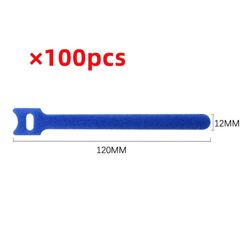 50pcs Reusable Hook and Loop Cable Ties Fastening Straps Multi-Purpose Wire Organizers for Computer/TV/Electronic Devices