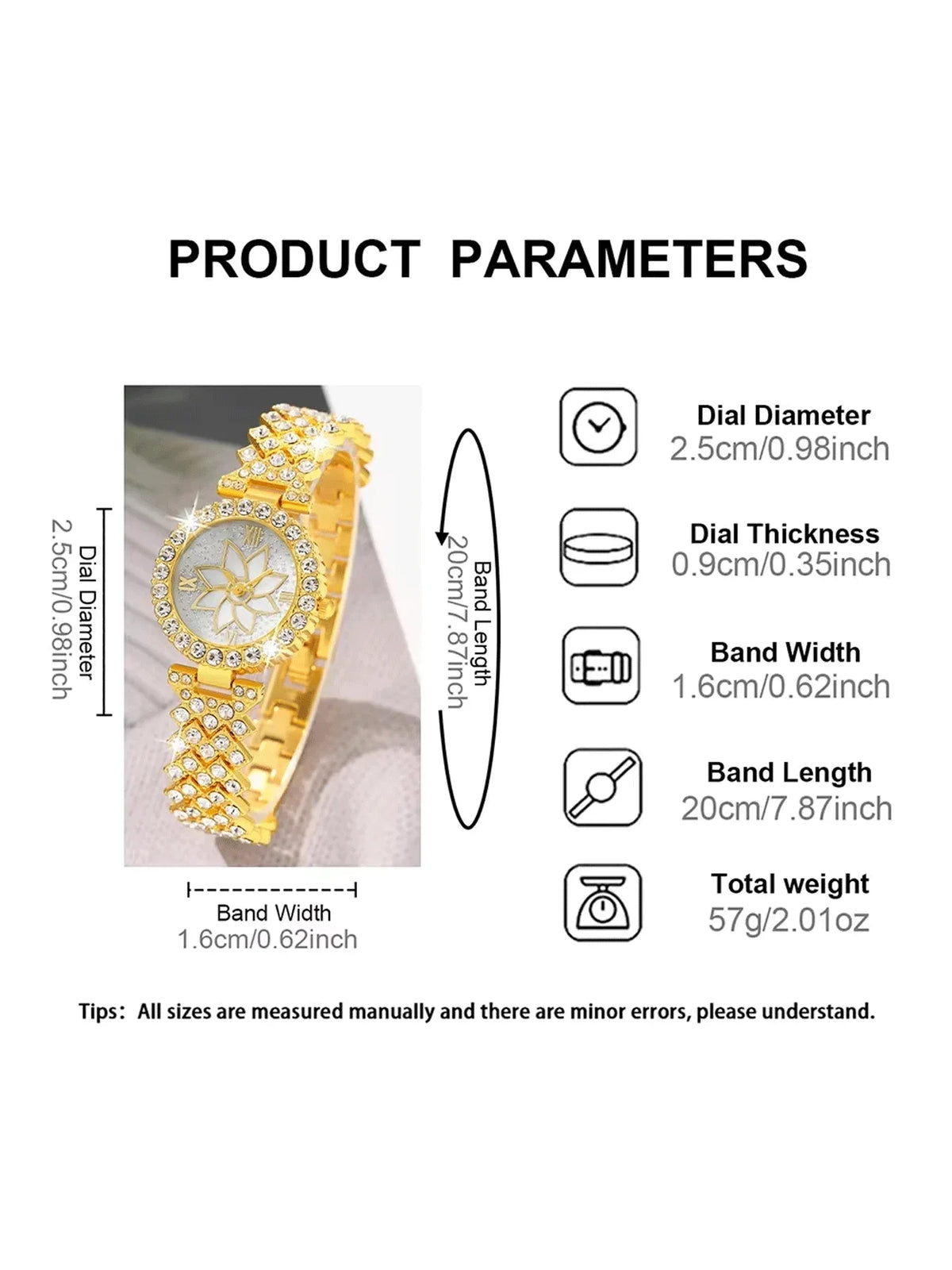 6-piece exquisite and versatile women's watch set, fashionable quartz watch, casual steel strip watch, women's watch set