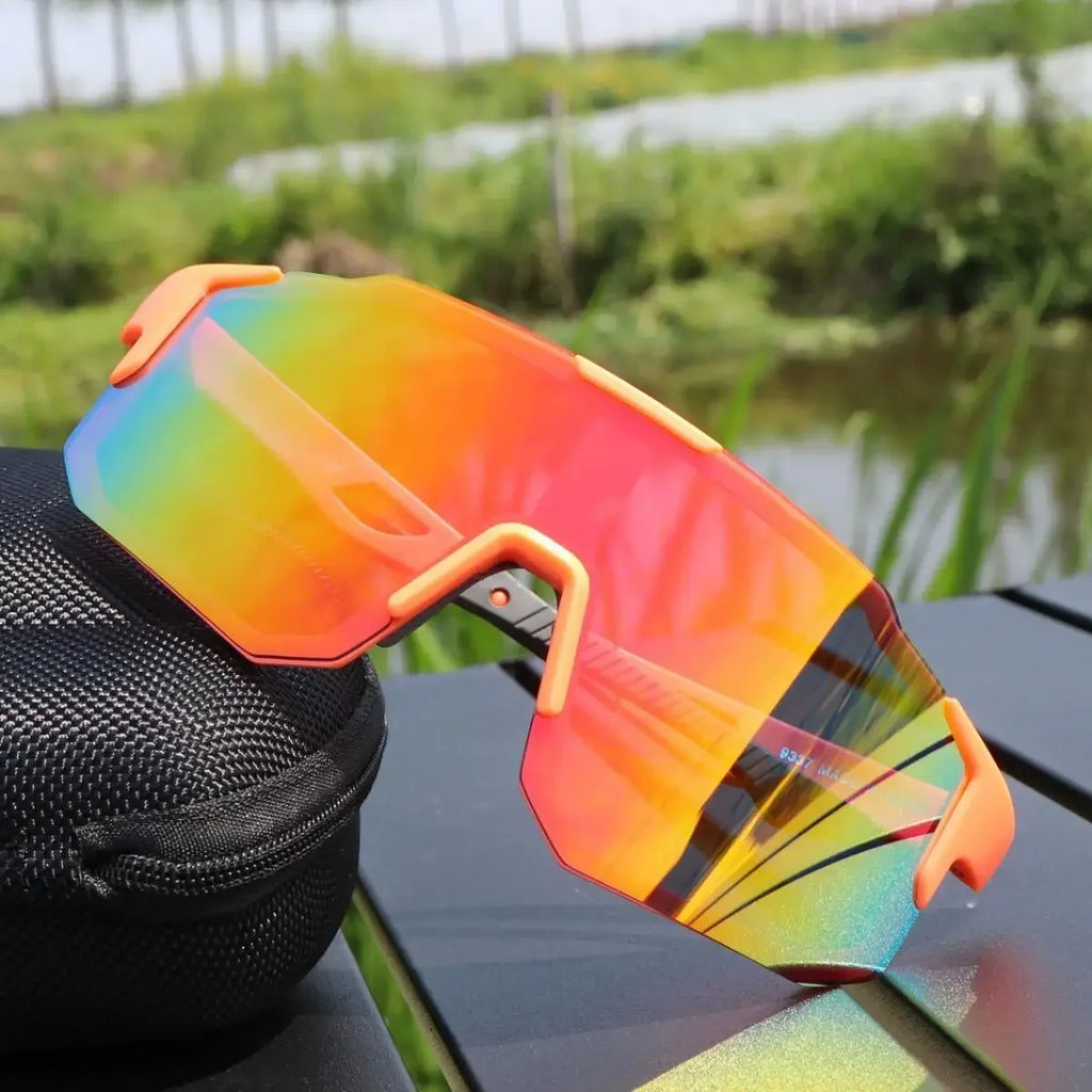 Cycling Sunglasses Large Frame UV400 Shades UV Protection Outdoor Sports Windproof Anti-Ultraviolet Hiking Climbing Goggles