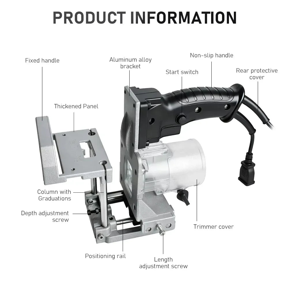 Portable Mini Grooving Machine Rack 2-in-1 Woodworking Mold Trimmer Milling Machine Cutter Connection Positioning Holder Stand
