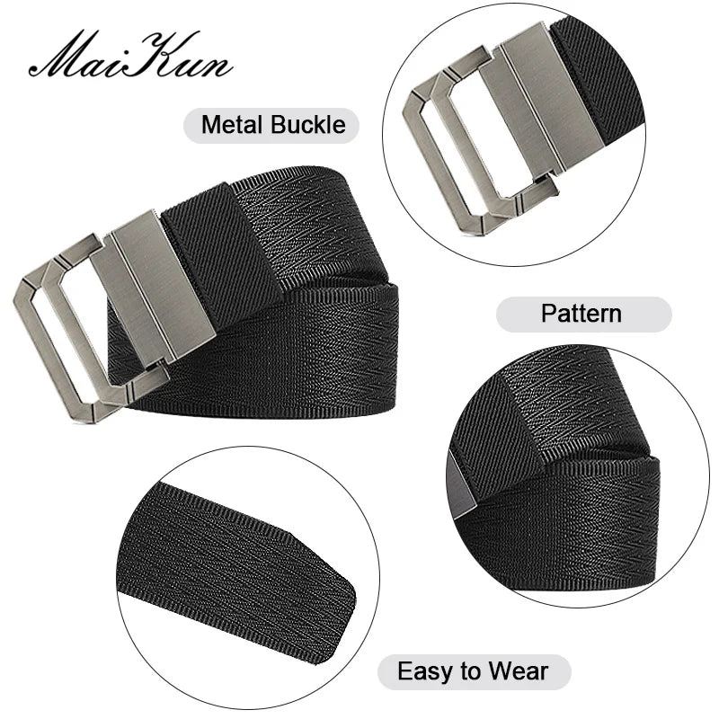 Maikun Nylon Belts For Men Army Tactical Men's Belt Double Rappelling Buckle