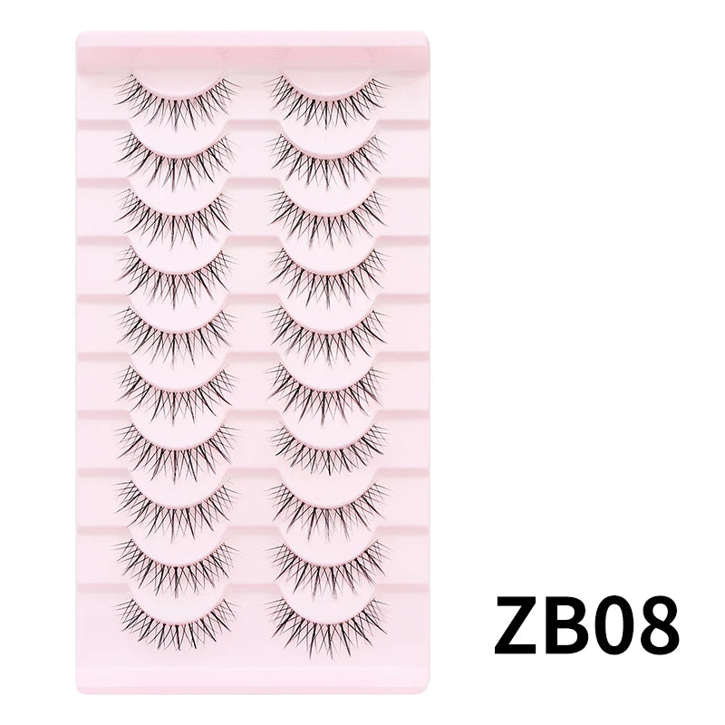 10 Pairs Natural Lashes Manga Full Strip Lashes Makeup Bulk Wholesale Dropshipping Eyelash Extension Lashes Anime False Eyelash