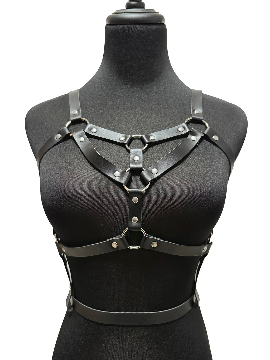 Women Fashion PU Leather Harness Waist Belt Punk Studded Decorative Harness Straps Suspenders Gothic Clothing Accessorie