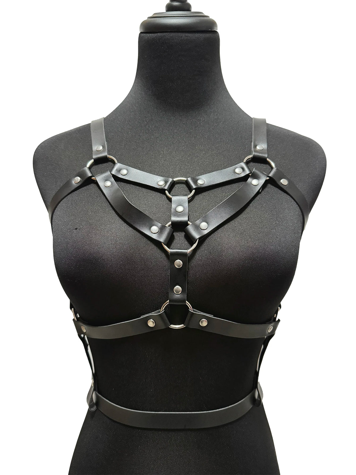 Women Fashion PU Leather Harness Waist Belt Punk Studded Decorative Harness Straps Suspenders Gothic Clothing Accessorie