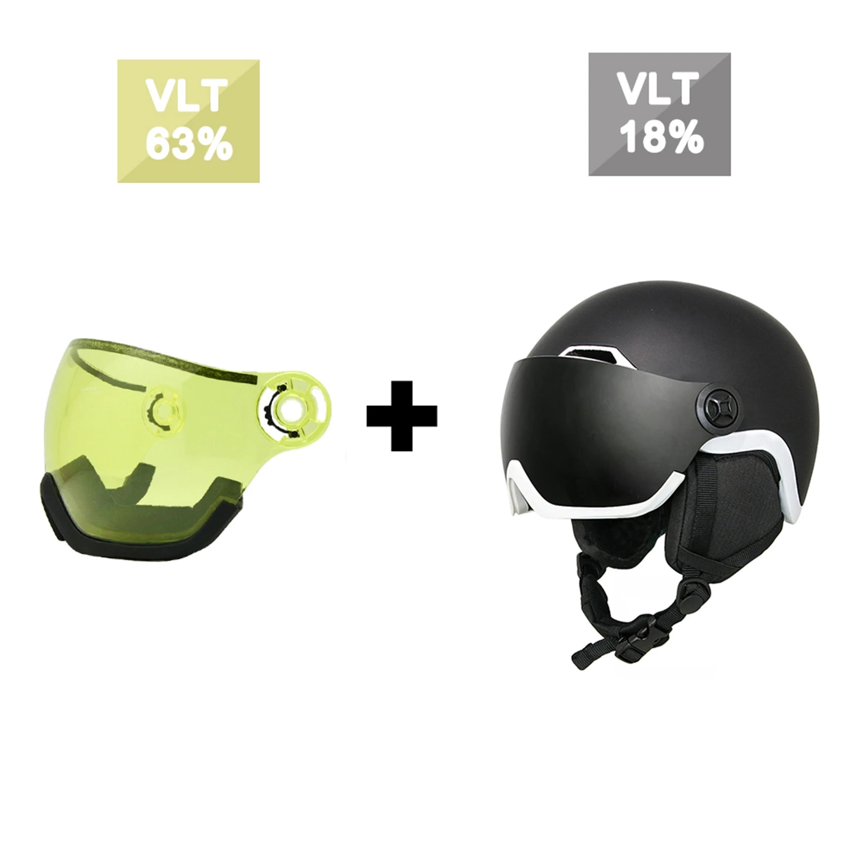 EnzoDate Ski Snow Helmet with Integrated Goggles Shield 2 in 1 Snowboard Helmet and Detachable Mask,Extra-cost Night Vision Lens