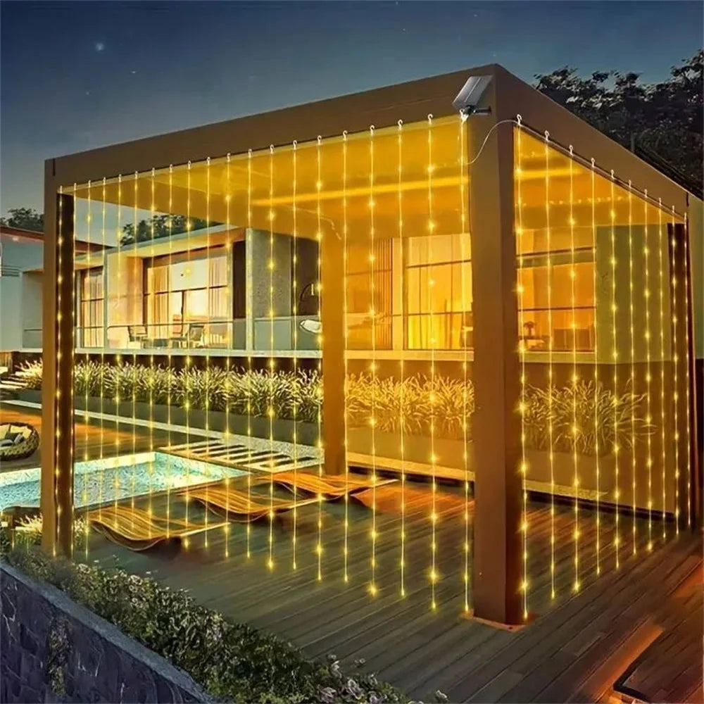 Remote Fairy Lights USB Curtain LED String Lights EID Mubarak Bedroom Wedding Valentine's Day Ramadan Home Decoration 2026
