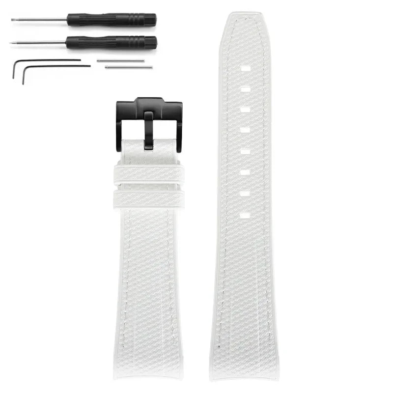 Rubber Silicone Watch Band for Swatch X Blancpain GREEN ABYSS Curved End Waterproof Sport Woven Pattern Strap Bracelet 22mm
