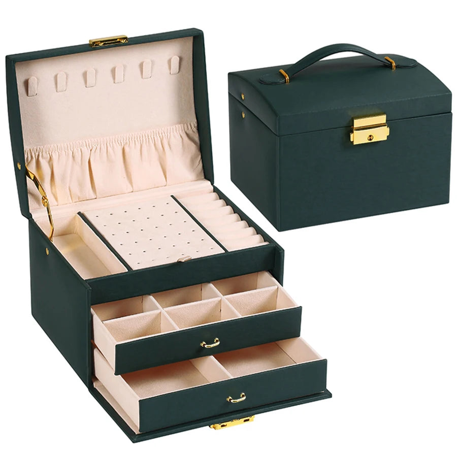 1Pc, Lock Arch Three-Layer Jewelry Box, Suitable for All Kinds of Jewelry Storage Bags