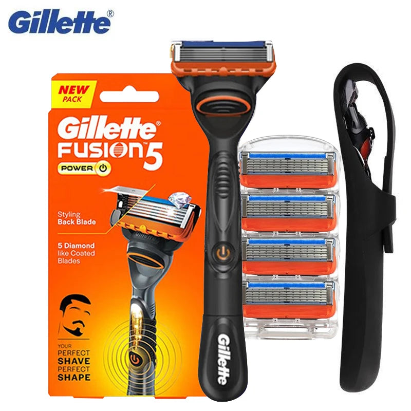 Gillette Fusion 5 FlexBall Power Razor 5 Blade Coating Micro-Vibration Technology Men's Shaver with Precision Trimmer