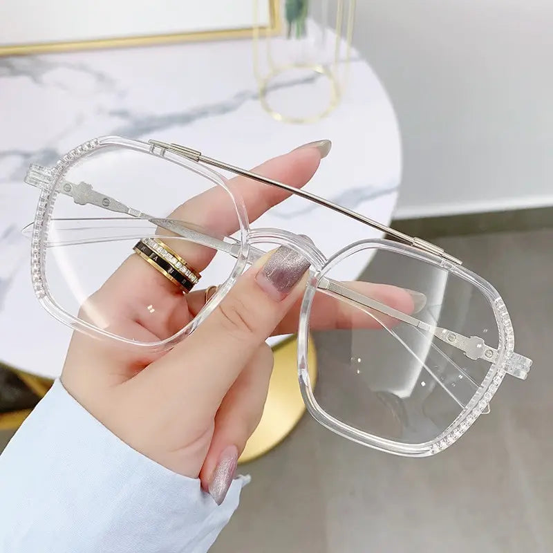1PCs Blue Light Blocking Fashion Highend Glasses Men Optical Clear Glasses Black Square Frame Eyeglasses