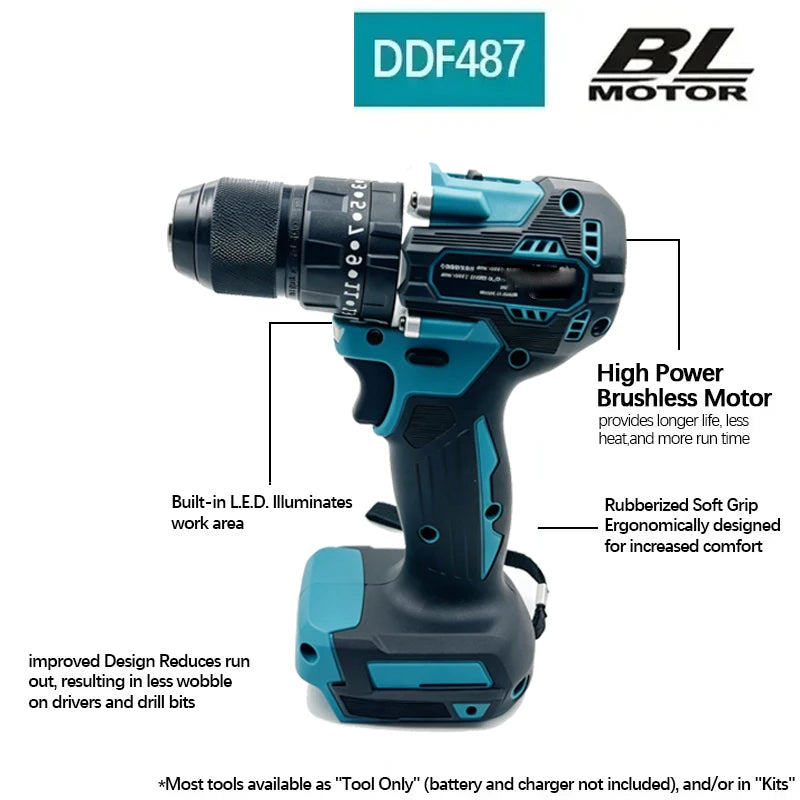 21V 6/9/12AH For Makita 18V Battery Power Tools Li-ion Replacement LXT BL1850 BL1860 DDF487 for 18V Screwdriver with BMS -