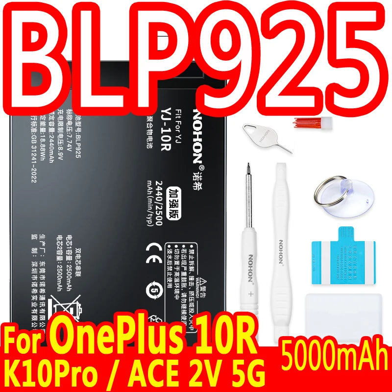 NOHON Battery For Oneplus 10 Pro 9 8 7 6 5 8T 7T 6T 5T 9RT 9R 10R Battery For One Plus BLP899 BLP827 BLP699 BLP685 BLP801 BLP861