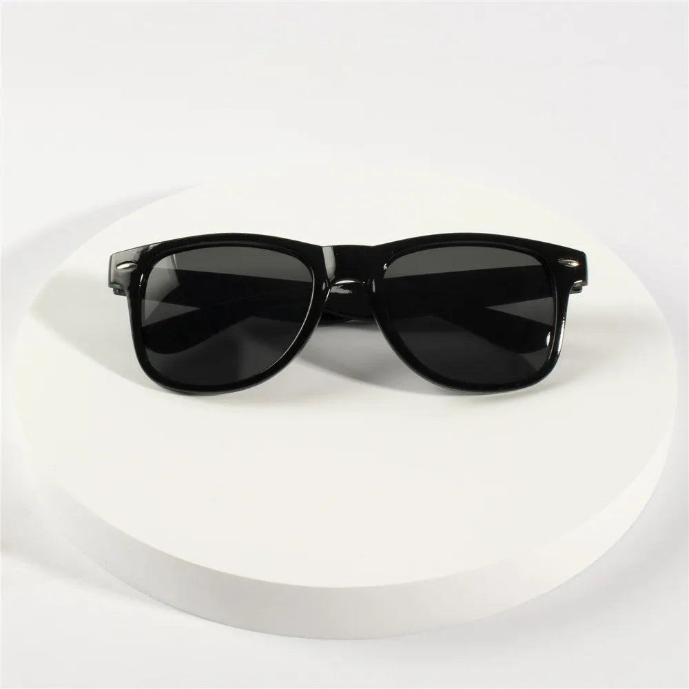 12PCS Classic Black Square Fashion Glasses with Bolt Decoration For Party Photography Wedding Birthday Graduation Hiking