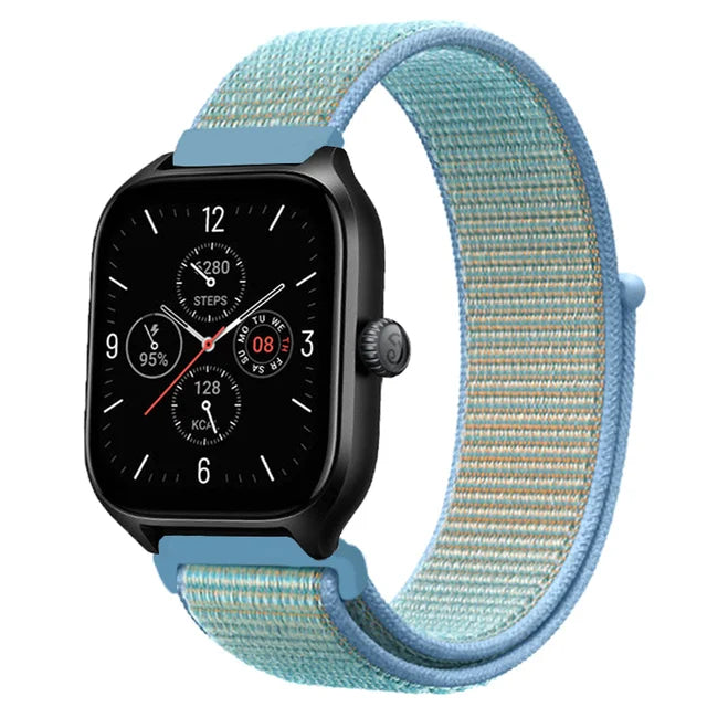 20mm 22mm Nylon Loop Strap for Amazfit GTR 47mm/GTR4 3 Pro/GTS 4 mini/3 Bracelet for Amazfit Balance 3 2/bip 5 6 Max/Stratos 2 3