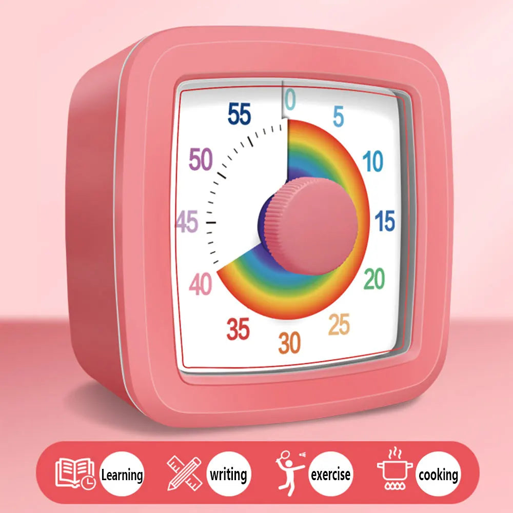 1PC Visual Timer Children's Self-discipline Tool Countdown 60-minute Student Learning Homework Time Stopwatch Management