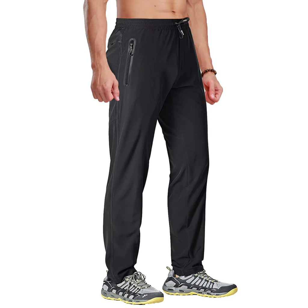 TACVASEN Outdoor Pants Men Quick Dry Straight Running Hiking Pants Elastic Lightweight Yoga Fitness Exercise Sweatpants Joggers
