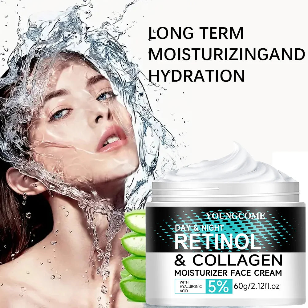 Retinol Anti Aging Face Cream and Collagen Face Cream Moisturizing Shrink Pores Whitening Vitamin Retinol, Moisturizing Dry Skin