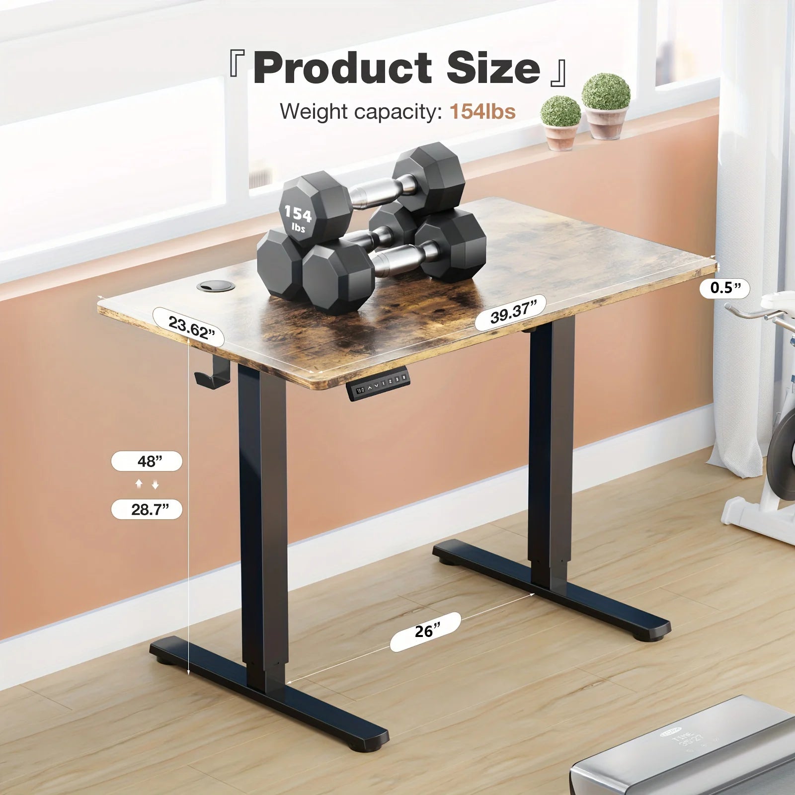 JHK Electric Standing Desk Height Adjustable 40x24 Inch Stand Up Sit Stand Computer Desk Workstation Ergonomic Work Table