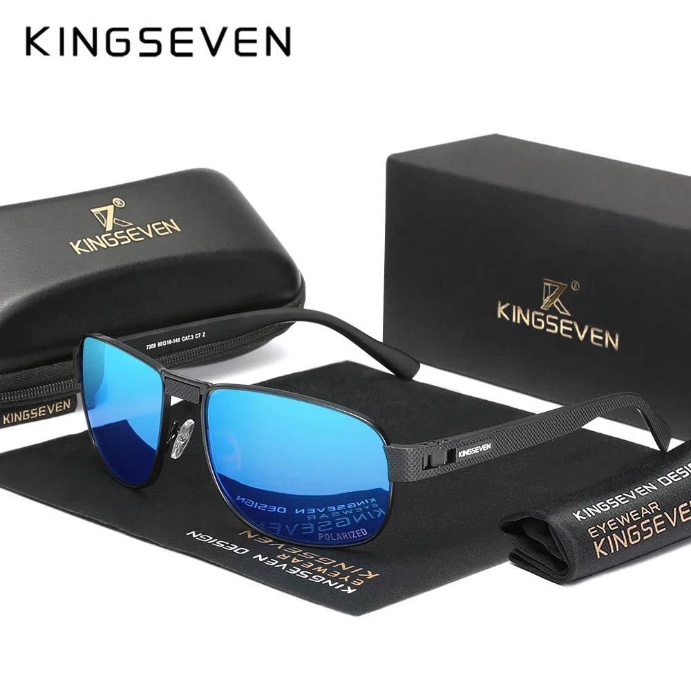 KINGSEVEN Men Polarized UV400 Sunglasses Fashion Vintage Retro Rectangle Classical Protective Glasses Outdoor Driving Eyewear