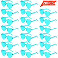 20pcs Love Jelly Color Glasses, Gathering Decorative Glasses, Photo Props Dress Up Cosplay Amusement Park