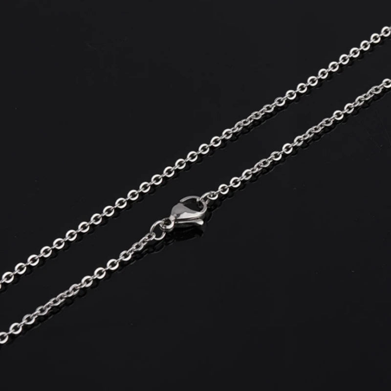 20 Pieces / Batch 304 Stainless Steel Necklace Link Necklace 1mm 2mm Thick Chain Link 45cm/50cm/60cm for Jewelry Necklace