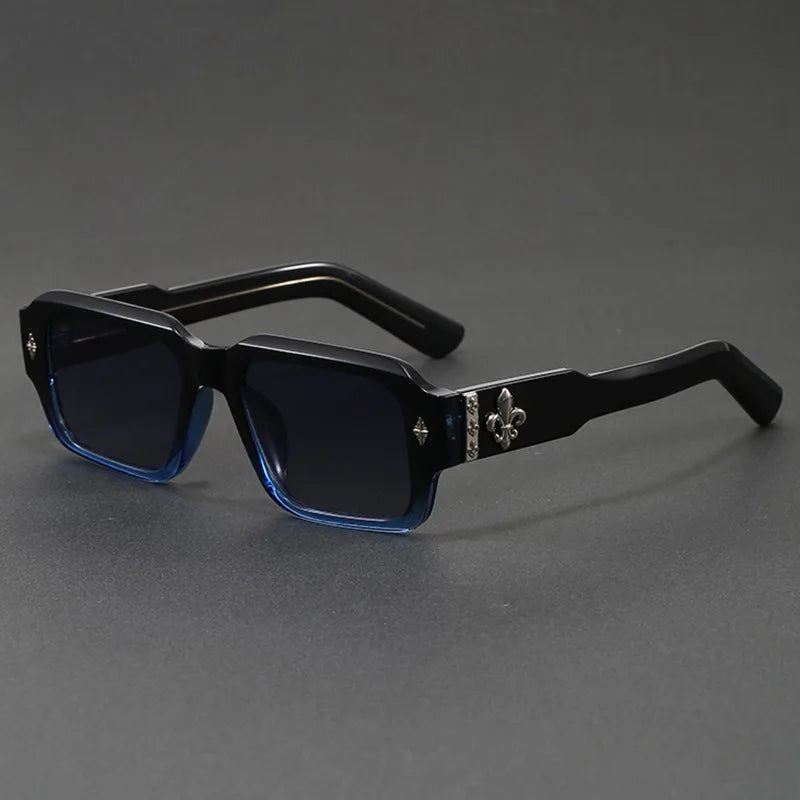 Retro Square Leopard Print Sunglasses For Men Women Fashion Punk Rectangle Sunglasses UV400