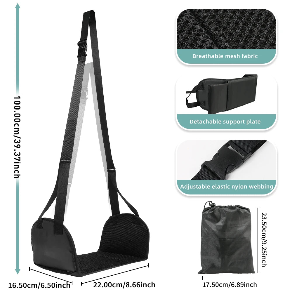 Newest Airplane Foot Hammock Airline Foot Rest With Removable Pad Adjustable Strap Foot Hammock With Menory Foam For Travel