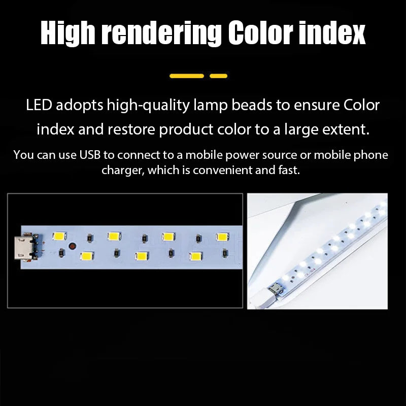 20cm Portable Photobox Photography Folding LED Light Room Photo Studio Light Tent Soft Box With 6 Color Backdrop For DSLR Camera