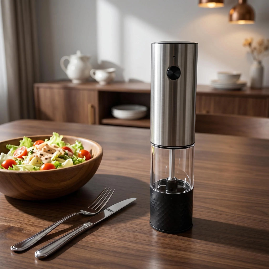 1pc/2pcs MINI USB Rechargeable Automatic Pepper Grinder Adjustable Coarseness Salt And Pepper Mill for Kitchen Spice Grinder