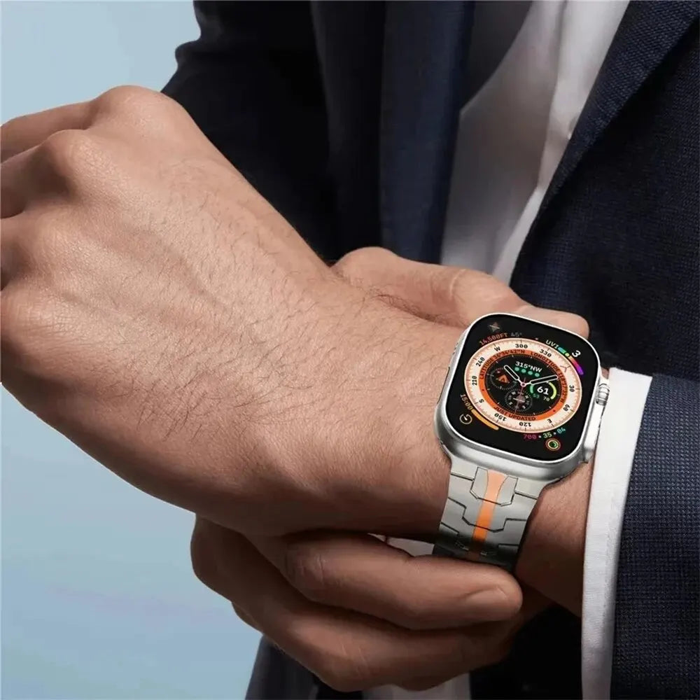 Ultra 2 Titanium Color Strap For Apple Watch 49mm 45mm 44mm 42mm Luxury Metal Band For IWatch 8 9 46mm Stainless Steel Bracelet