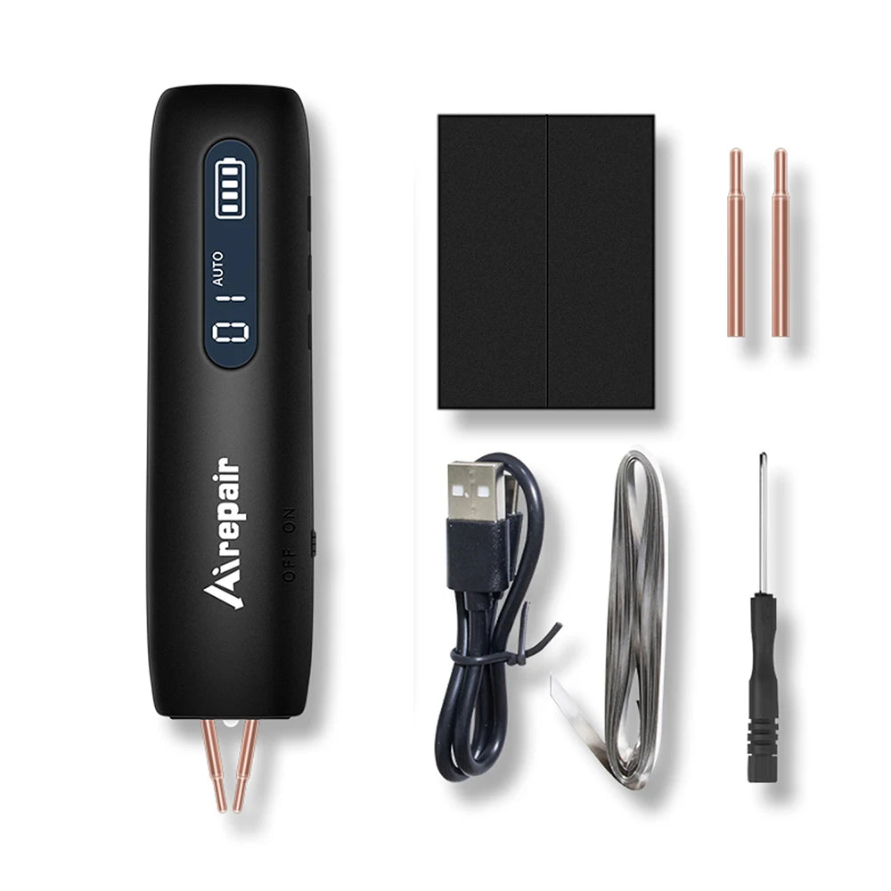 12 Gears Adjustable Handheld Spot Welder Mini Portable 9-Level LED Lighting 18650 Lithium Battery DIY Welding Tool Kit
