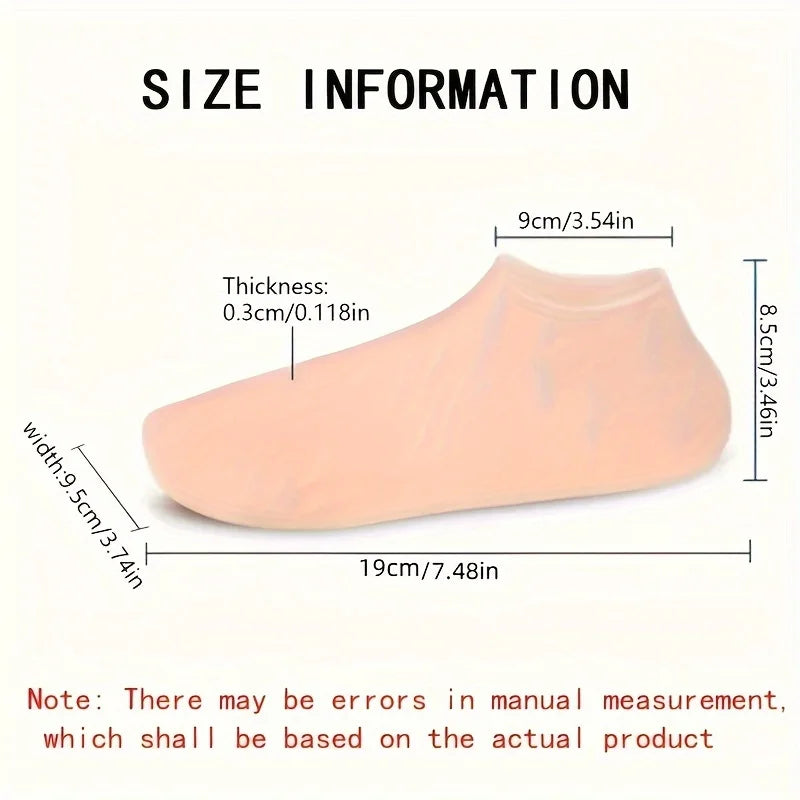 2 Pairs Of Moisturizing Silicone Foot Socks - Specially Designed For Cracked Feet, Contains Massage And Moisturizing Gel