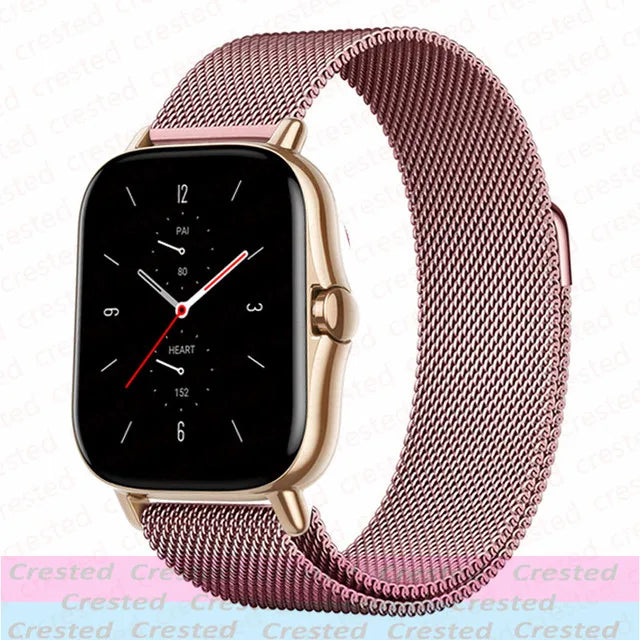 20mm/22mm Milanese band For Amazfit GTS/4/2/3/GTS2 Mini/GTR 47mm/GTR2/4/3/Pro stratos Metal Watch Bracelet Amazfit bip 5 6 strap