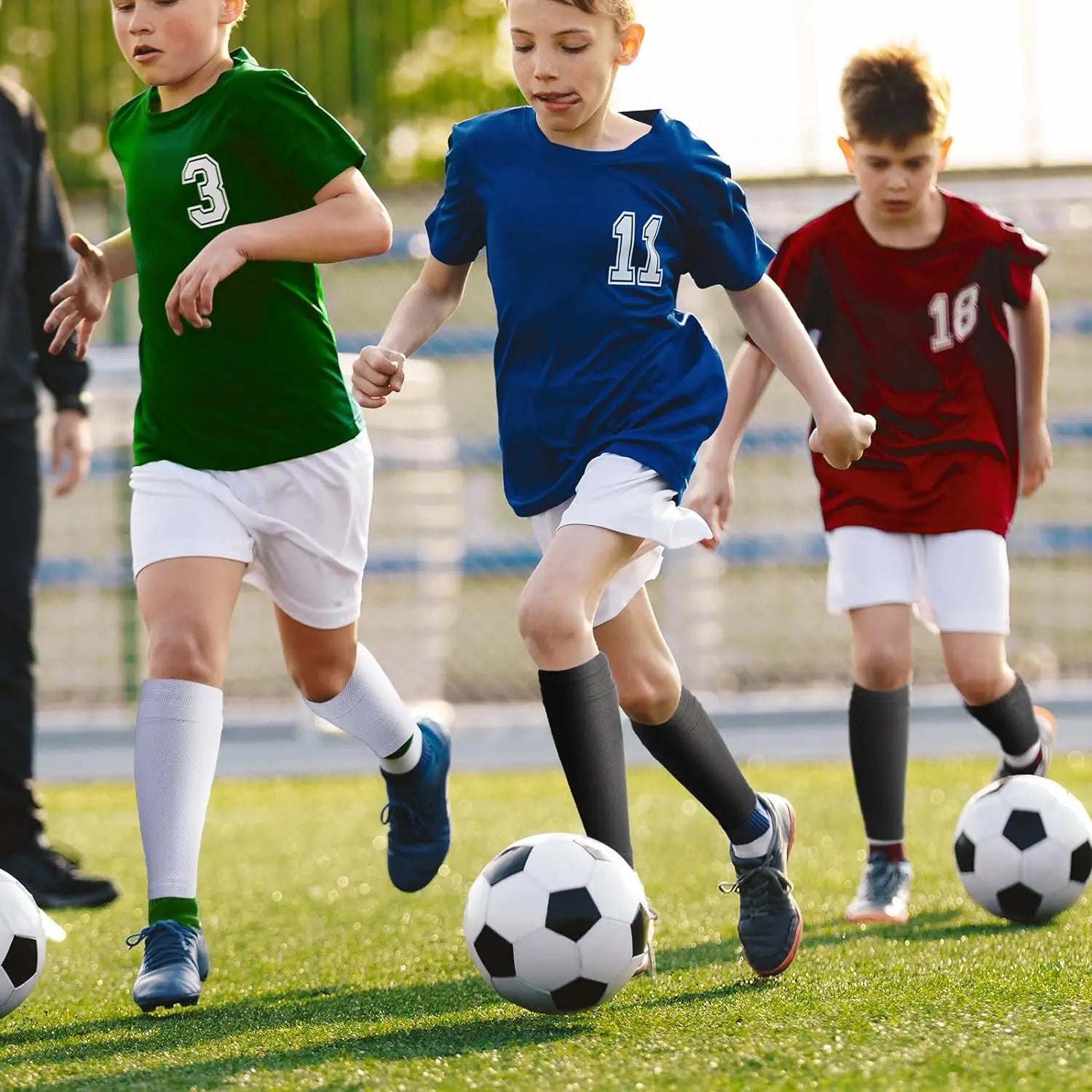 Loogdeel 1 Pair Shin Guard Sleeves Soccer Youth Calf Support Men Kids Football Leg Sleeves Adult Sports Compression Sleeves