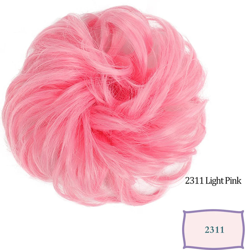 Synthetic Messy Hair Bun Chignon Scrunchies Fake Hair Band Braid Elastic Hairpiece Tail Chignon Donut Updo Hair Pieces for Women