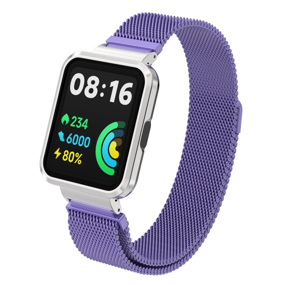 Milanese Strap For Xiaomi Redmi Watch 2 Lite Smart Watch Metal Frame Protector Case Bracelet Watchband For Redmi Watch 1 strap