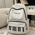 New Large Capacity Polka Dot Backpack Lightweight Multifunctional Piano Key Backpack Black Piano Mochilas for Women