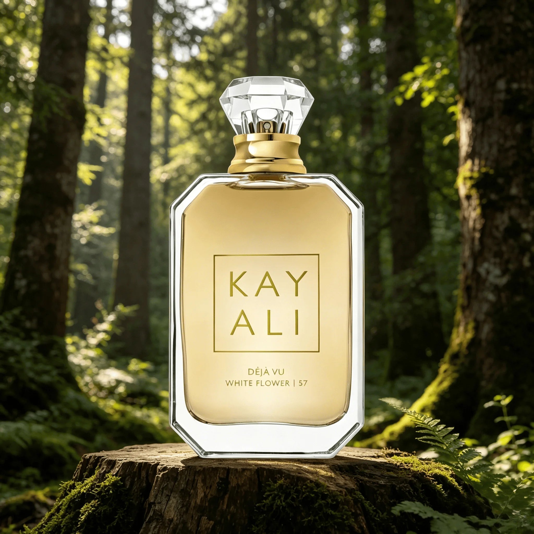 Kayali （57） Fresh Natural White Flower Aroma Women Perfume, Long Lasting Light Floral Scent, Elegant Transparent Golden Bottle, Ideal Daily Gift for Women.