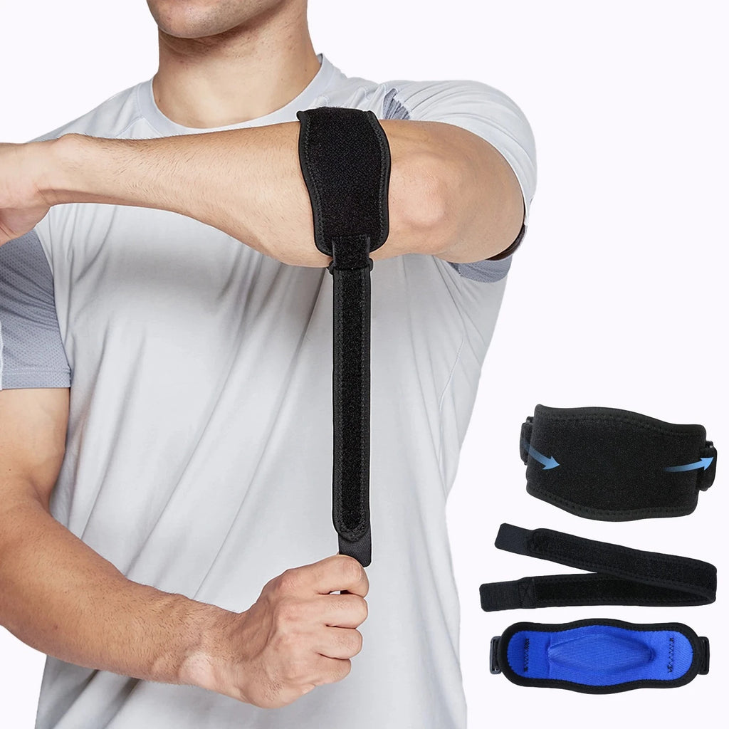 1Pc Sports Adjustable Elbow Brace Compression Arm Support for Tennis Golf Basketball Volleyball Unisex Fitness Tool