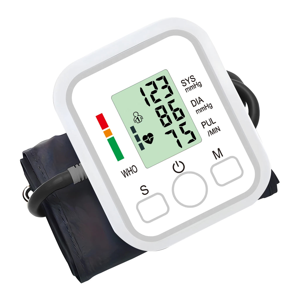 Blood Pressure Test Kit BP Monitor Upper Arm Automatic Tonometer Digital Sphygmomanometer Pulse Medical Device Or Pulse Oximeter