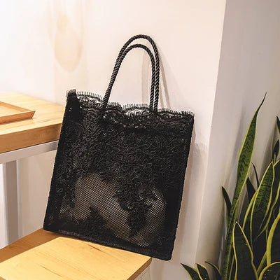 Chic Summer Light Bags Fashion Party Wedding Bags Ivory White Lace Bag Women Purses Handbag Totes Shoulder Female Bride