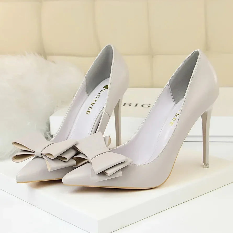 Woman Fashion Career Formal 7.5cm 10.5cm High Heels Colorful Shoes Lady Sweet Blue Yellow Wedding Scarpins Pumps Plus Size 34-43